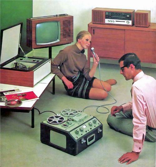 Hi-tech reel-to-reel home recording, 1960s.