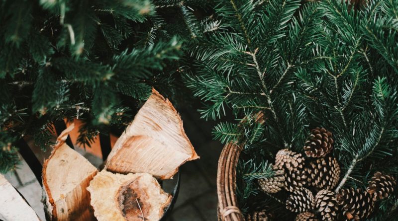 Advent, Bilder von Holz und Tannenbaum (Weihnachtsbaum)